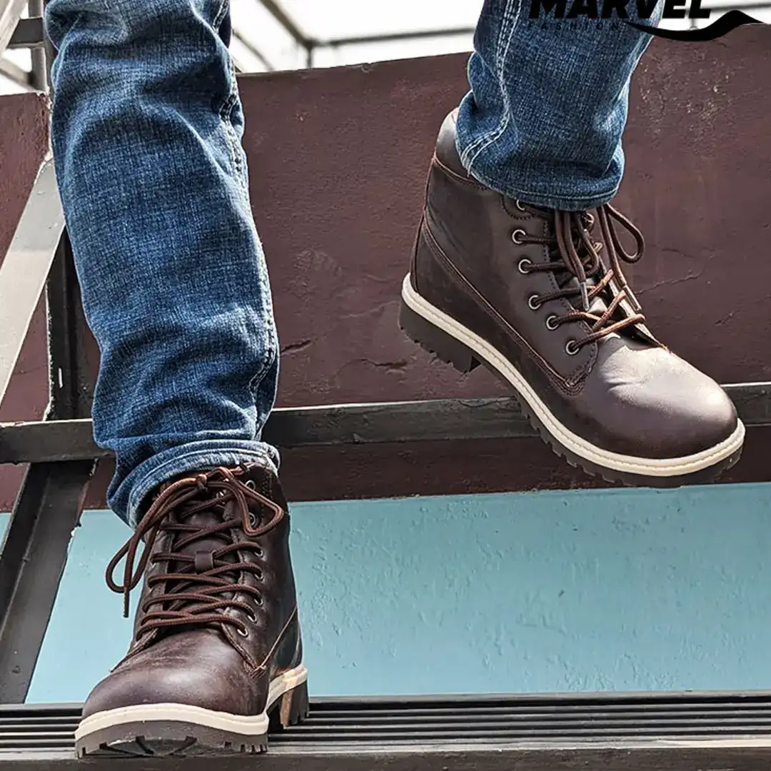 Leather High Ankle Boot